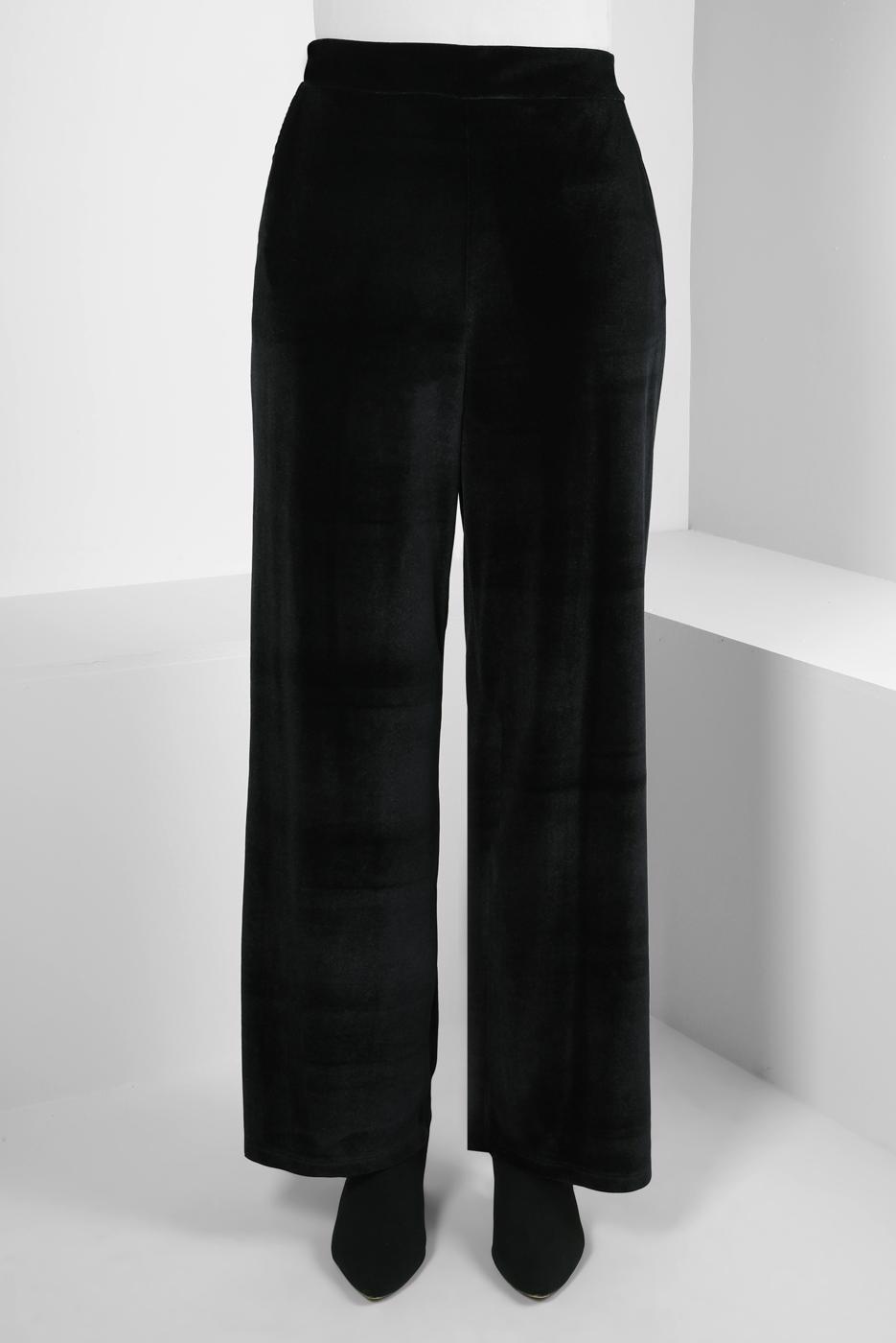 Tesettür giyim SİYAH ALVİNA GENİŞ PAÇA KADİFE PANTOLON T 70643