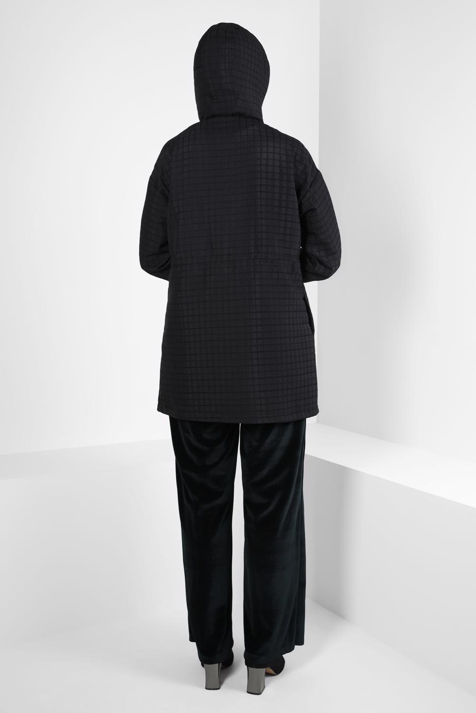 Tesettür giyim SİYAH ALVİNA GENİŞ PAÇA KADİFE PANTOLON T 70643