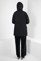 Tesettür giyim SİYAH ALVİNA GENİŞ PAÇA KADİFE PANTOLON T 70643