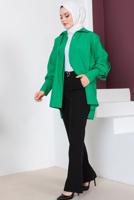 Tesettür giyim SİYAH KEMERLİ KUMAŞ PANTOLON T 8356