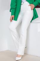 Tesettür giyim BEYAZ KEMERLİ KUMAŞ PANTOLON T 8356