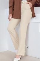 Tesettür giyim KREM KEMERLİ KUMAŞ PANTOLON T 8356