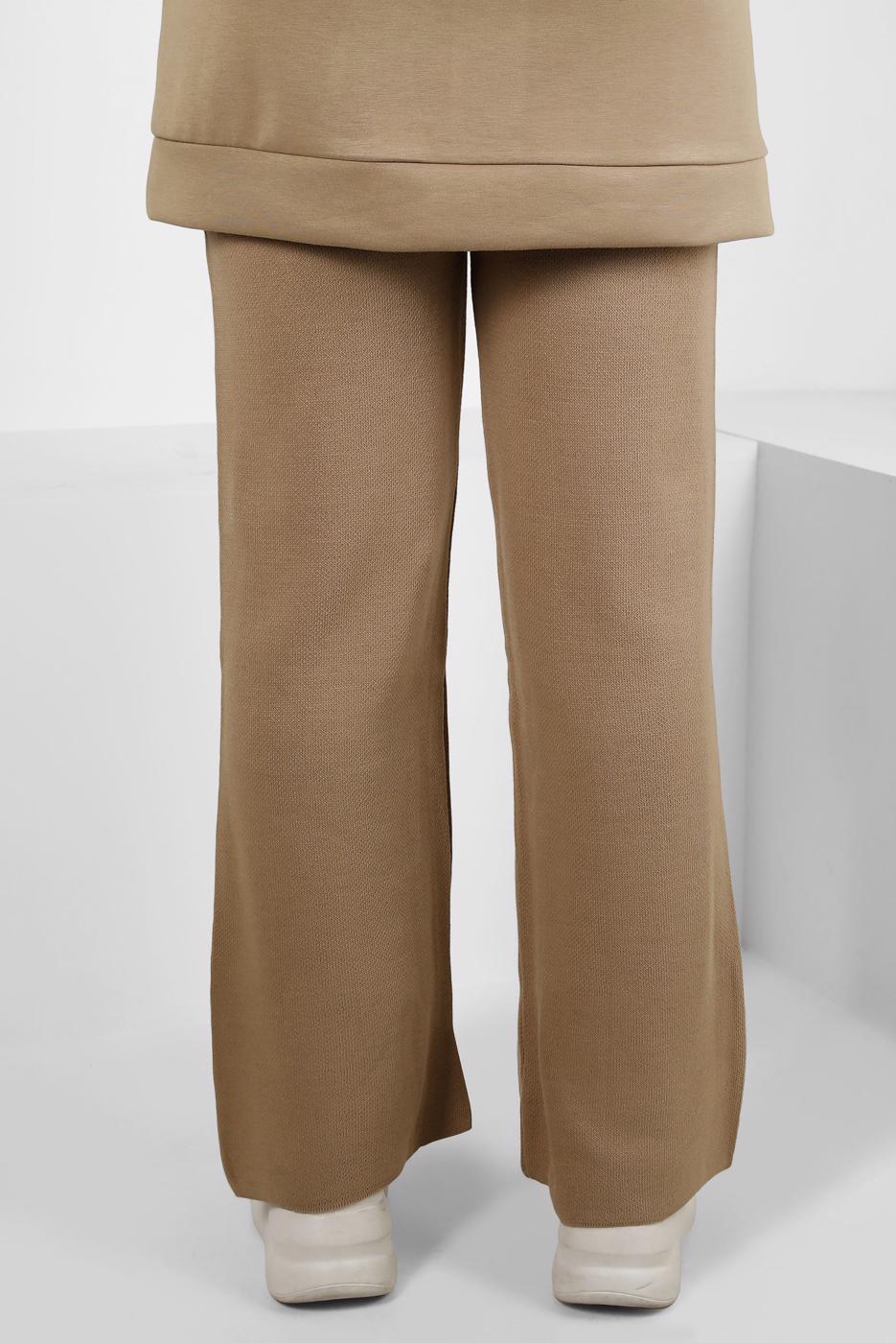 Tesettür giyim VİZON TRİKO PANTOLON T 90011