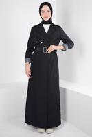 Hijab clothing BLACK T 10805 ALVİNA DEWSPO BONDİNG PARDESÜ 38/46 TEK40
