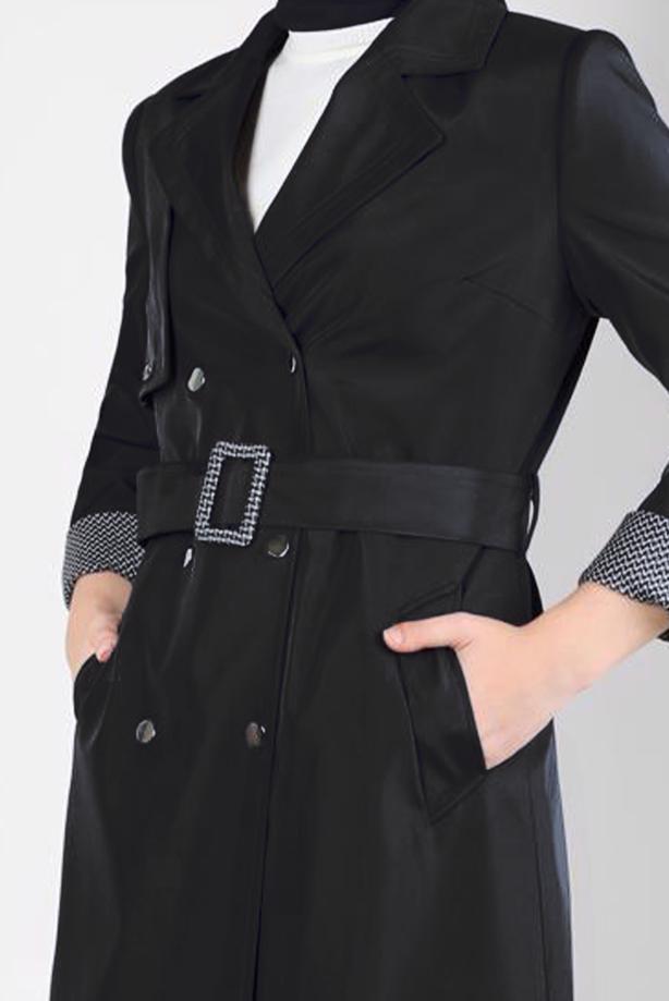 Hijab clothing BLACK T 10805 ALVİNA DEWSPO BONDİNG PARDESÜ 38/46 TEK40 - TRENDTESETTÜR