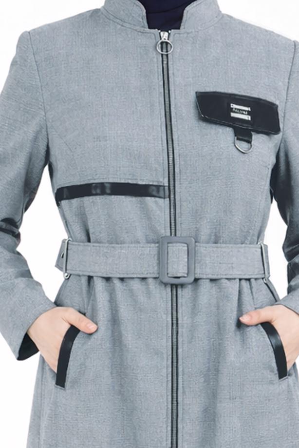 Tesettür giyim LACİVERT T 10827 ALVİNA KLİKYA PARDESÜ 38/46 TEK42 - TRENDTESETTÜR