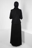 Tesettür giyim SİYAH ALVİNA ETEKLİ TAKIM T 30403