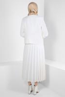 Tesettür giyim KREM ALVİNA PİLİSELİ ETEKLİ TAKIM T 30405