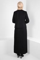 Tesettür giyim SİYAH ALVİNA ETEKLİ TAKIM T 30407