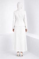 Tesettür giyim KREM ALVİNA ETEKLİ TAKIM T 30407