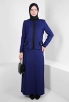 Tesettür giyim LACİVERT ALVİNA ETEKLİ TAKIM T 30407