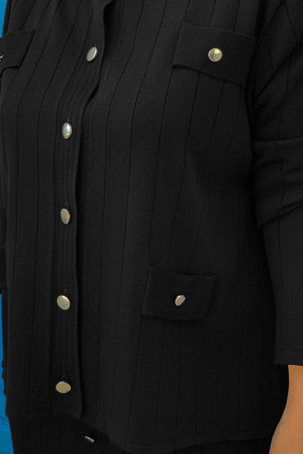 Tesettür giyim SİYAH TRİKO ETEKLİ TAKIM T 60332 - TRENDTESETTÜR