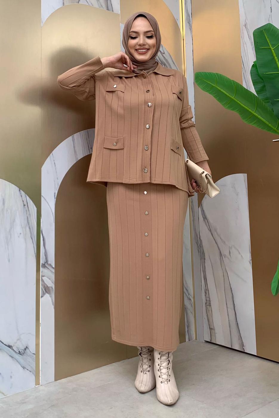 Vêtements hijab TABA COSTUME EN TRICOT JUPE T 60332