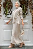 Vêtements hijab BEIGE COSTUME EN TRICOT JUPE T 60332