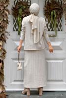 Vêtements hijab BEIGE COSTUME EN TRICOT JUPE T 60332