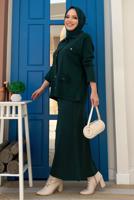 Tesettür giyim YEŞİL TRİKO ETEKLİ TAKIM T 60332