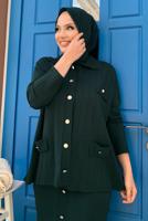 Tesettür giyim YEŞİL TRİKO ETEKLİ TAKIM T 60332