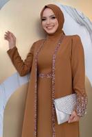 Vêtements hijab TABA COSTUME ROBE AVEC GILET T 8383