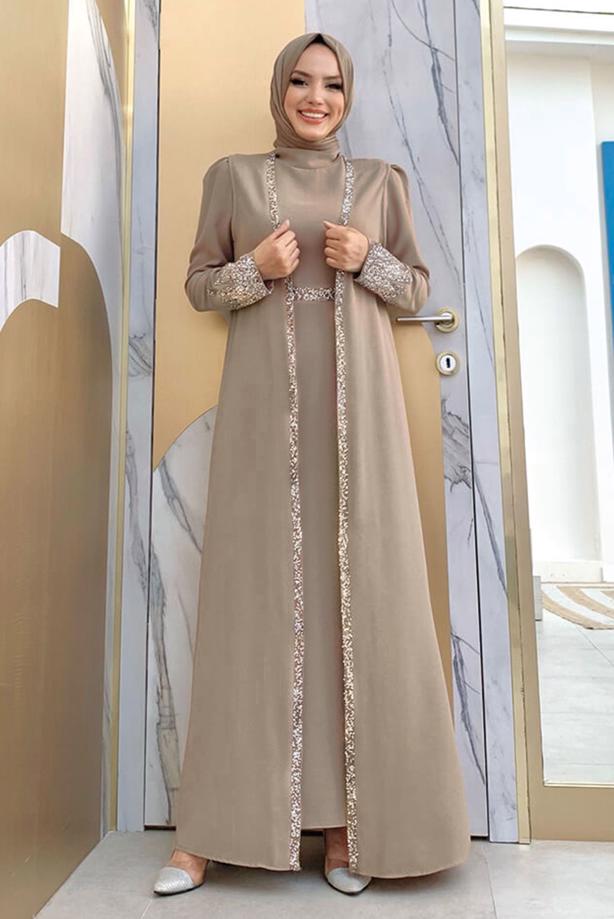 Vêtements hijab VISON COSTUME ROBE AVEC GILET T 8383 - TRENDTESETTÜR