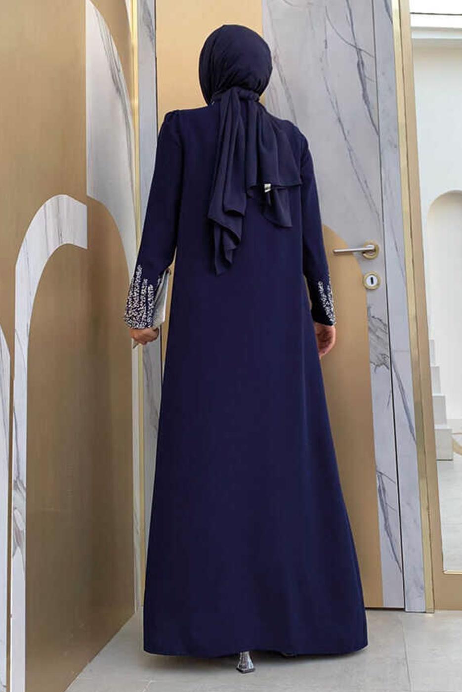 Hijab clothing NAVY BLUE DRESS SUIT WITH VEST T 8383
