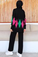 Tesettür giyim SİYAH PANTOLONLU TRİKO TAKIM T 00032