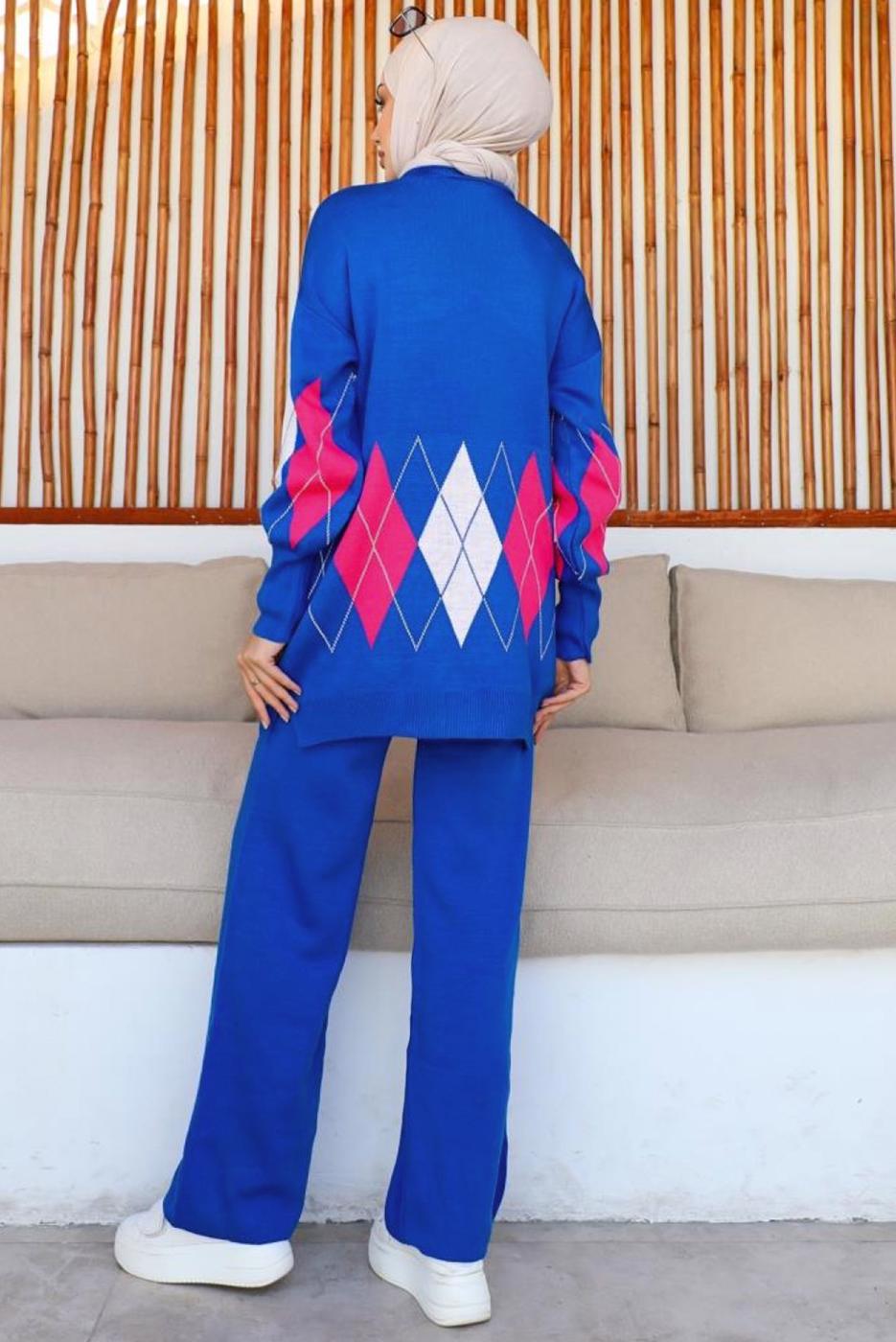 Vêtements hijab BLEU MARINE COSTUME PANTALON EN TRICOT T 00032