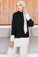 Tesettür giyim SİYAH PANTOLONLU TRİKO TAKIM T 10032