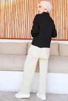 Tesettür giyim SİYAH PANTOLONLU TRİKO TAKIM T 10032