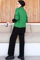 Tesettür giyim YEŞİL PANTOLONLU TRİKO TAKIM T 10032