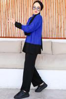 Tesettür giyim LACİVERT PANTOLONLU TRİKO TAKIM T 10032