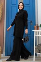 Vêtements hijab NOIR COSTUME PANTALON EN TRICOT T 11332