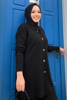 Vêtements hijab NOIR COSTUME PANTALON EN TRICOT T 11332