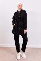 Tesettür giyim SİYAH PANTOLONLU SCUBA TAKIM T 1453