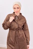 Tesettür giyim KAHVE PANTOLONLU SCUBA TAKIM T 1453