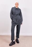 Tesettür giyim GRİ PANTOLONLU SCUBA TAKIM T 1453