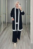 Tesettür giyim SİYAH ÜÇLÜ PANTOLONLU TRİKO TAKIM T 1588