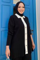 Tesettür giyim SİYAH PANTOLONLU TRİKO TAKIM T 20332