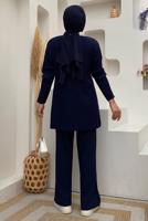 Tesettür giyim LACİVERT PANTOLONLU TRİKO TAKIM T 20332