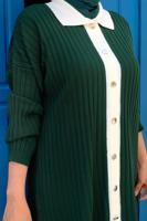 Tesettür giyim YEŞİL PANTOLONLU TRİKO TAKIM T 20332