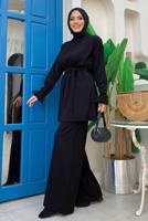Hijab clothing BLACK BELTED PANTS SUIT T 20432