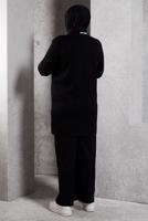 Tesettür giyim SİYAH ALVİNA BÜYÜK BEDEN PANTOLONLU TAKIM T 20486