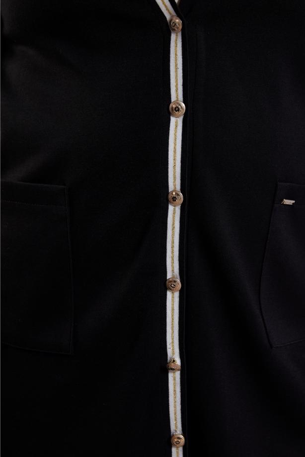 Tesettür giyim SİYAH ALVİNA BÜYÜK BEDEN PANTOLONLU TAKIM T 20486 - TRENDTESETTÜR