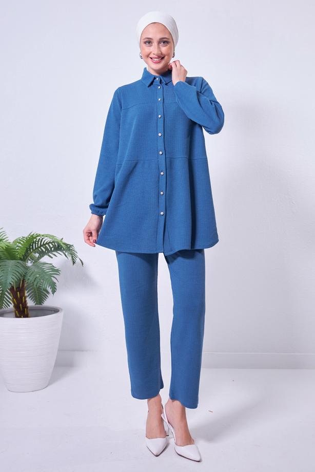 Vêtements hijab BLEU MARINE COSTUME PANTALON T 2443 - TRENDTESETTÜR
