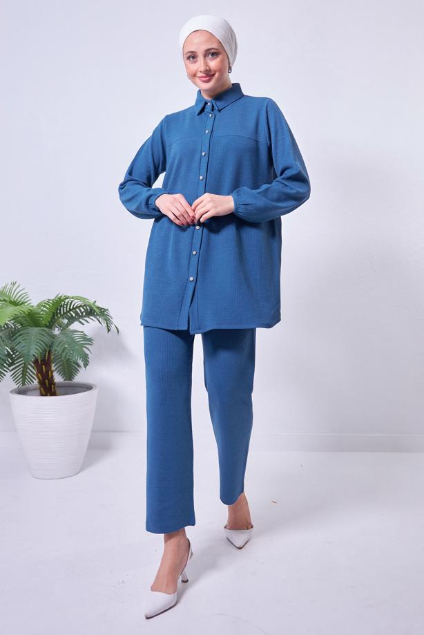 Vêtements hijab BLEU MARINE COSTUME PANTALON T 2443 - TRENDTESETTÜR