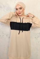 Tesettür giyim SİYAH KAPÜŞONLU PANTOLONLU TAKIM T 2943