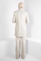 Tesettür giyim BEJ ALVİNA KRUVAZE YAKA PANTOLONLU TAKIM T 30400