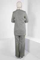 Tesettür giyim HAKİ ALVİNA KRUVAZE YAKA PANTOLONLU TAKIM T 30400