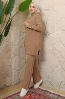 Vêtements hijab VISON COSTUME PANTALON EN MAILLE AVEC DÉTAIL BOUTONS T 3508