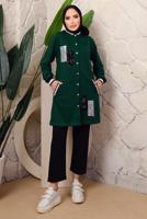 Tesettür giyim YEŞİL PUL PAYETLİ PANTOLONLU TAKIM T 3743