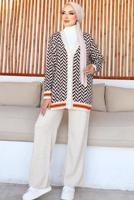 Tesettür giyim EKRU PANTOLONLU TRİKO TAKIM T 40032